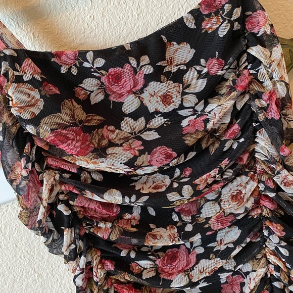 Free Press Floral Ruched Tank Dress - Picture 4 of 5